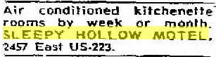 Brentwood Motel (Sleepy Hollow Motel) - Aug 20 1976 Ad